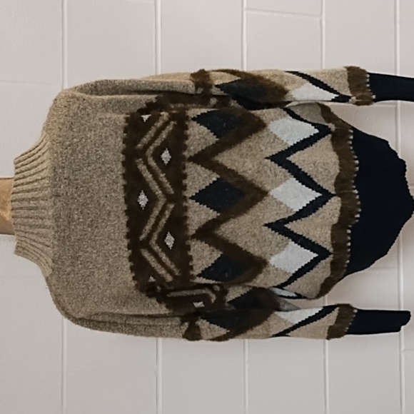 Ana XXL Soft Stretchy Mock Neck Winter Sweater Olive Tan Cream Black Comfy - Picture 3 of 12